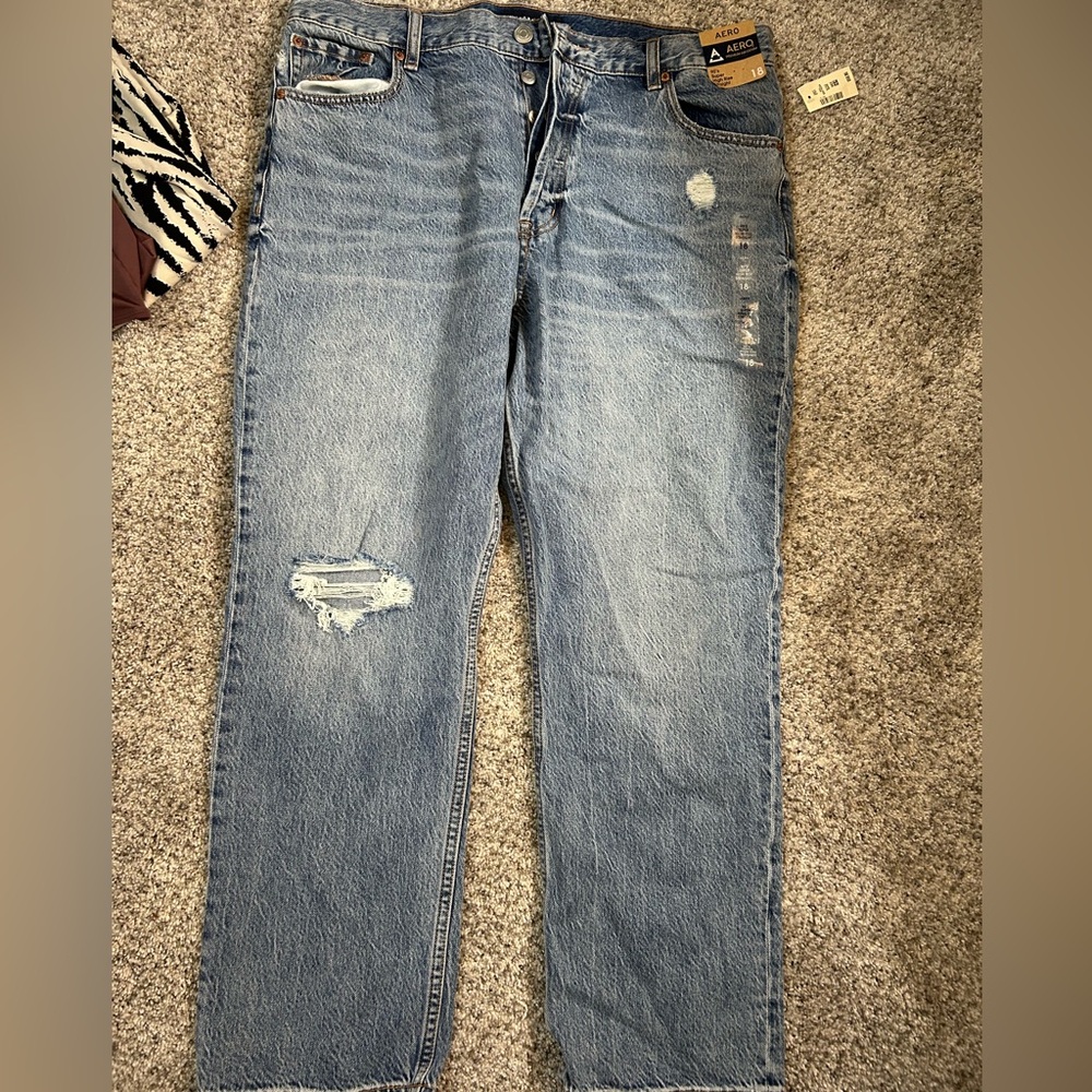 Aero 90s super high rise straight leg sz 18R